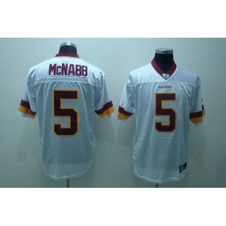Commanders #5 Donovan McNabb White Embroidered Youth NFL Jersey
