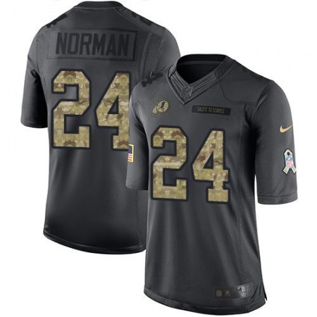 Nike Commanders #24 Josh Norman Black Youth Stitched NFL Limited 2016 Salute to Service Jersey