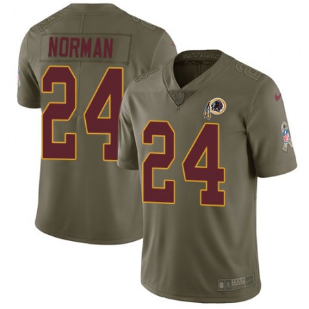 Nike Commanders #24 Josh Norman Olive Youth Stitched NFL Limited 2017 Salute to Service Jersey