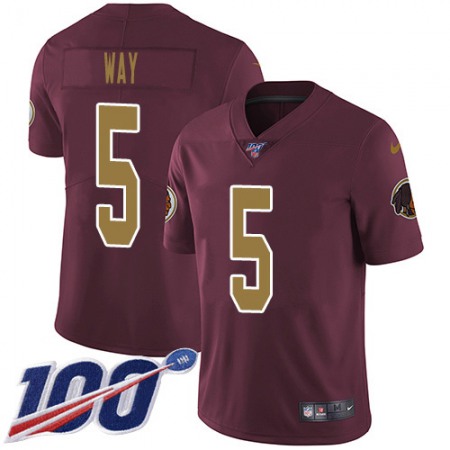 Nike Commanders #5 Tress Way Burgundy Alternate Youth Stitched NFL 100th Season Vapor Untouchable Limited Jersey