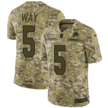 Nike Commanders #5 Tress Way Camo Youth Stitched NFL Limited 2018 Salute To Service Jersey