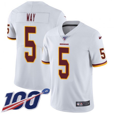 Nike Commanders #5 Tress Way White Youth Stitched NFL 100th Season Vapor Untouchable Limited Jersey