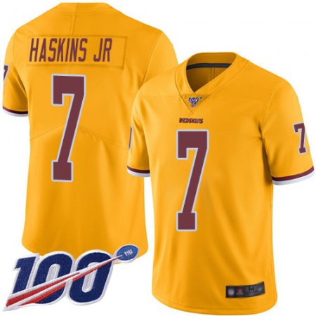 Nike Commanders #7 Dwayne Haskins Jr Gold Youth Stitched NFL Limited Rush 100th Season Jersey