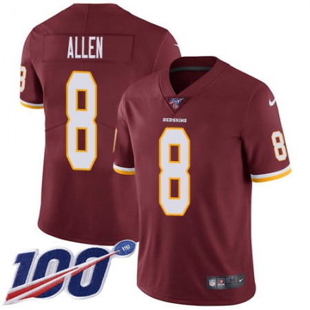 Nike Commanders #8 Kyle Allen Burgundy Red Team Color Youth Stitched NFL 100th Season Vapor Untouchable Limited Jersey