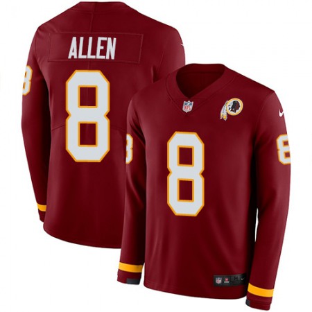 Nike Commanders #8 Kyle Allen Burgundy Red Team Color Youth Stitched NFL Limited Therma Long Sleeve Jersey