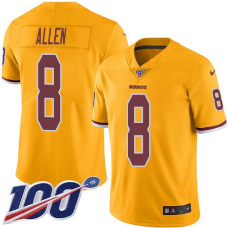Nike Commanders #8 Kyle Allen Gold Youth Stitched NFL Limited Rush 100th Season Jersey