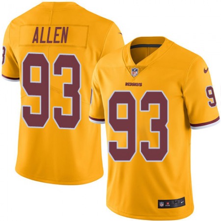 Nike Commanders #93 Jonathan Allen Gold Youth Stitched NFL Limited Rush Jersey