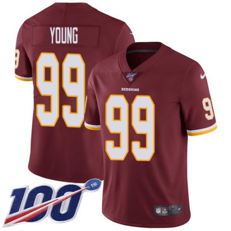 Nike Commanders #99 Chase Young Burgundy Red Team Color Youth Stitched NFL 100th Season Vapor Untouchable Limited Jersey