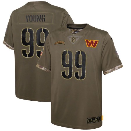 Washington Commanders #99 Chase Young Nike Youth 2022 Salute To Service Limited Jersey - Olive