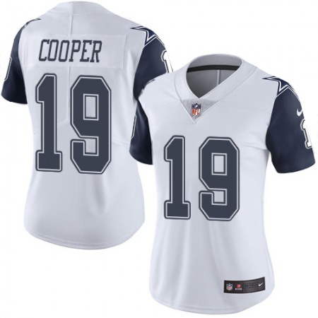 Nike Cowboys #19 Amari Cooper White Women's Stitched NFL Limited Rush Jersey