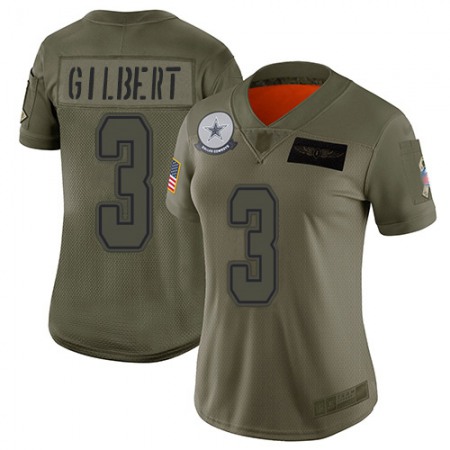 Nike Cowboys #3 Garrett Gilbert Camo Women's Stitched NFL Limited 2019 Salute To Service Jersey