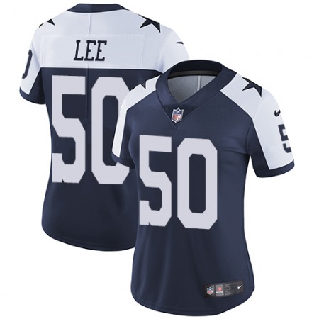 Nike Cowboys #50 Sean Lee Navy Blue Thanksgiving Women's Stitched NFL Vapor Untouchable Limited Throwback Jersey