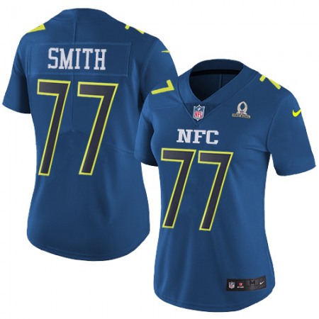 Nike Cowboys #77 Tyron Smith Navy Women's Stitched NFL Limited NFC 2017 Pro Bowl Jersey