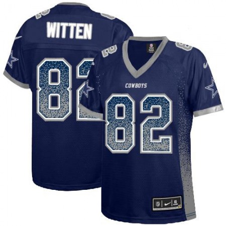 Nike Cowboys #82 Jason Witten Navy Blue Team Color Women's Stitched NFL Elite Drift Fashion Jersey
