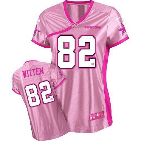 Nike Cowboys #82 Jason Witten Pink Women's Be Luv'd Stitched NFL Elite Jersey