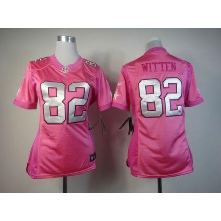 Nike Cowboys #82 Jason Witten Pink Women's Be Luv'd Stitched NFL New Elite Jersey