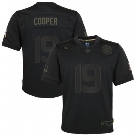Dallas Cowboys #19 Amari Cooper Nike Youth 2020 Salute to Service Game Jersey Black