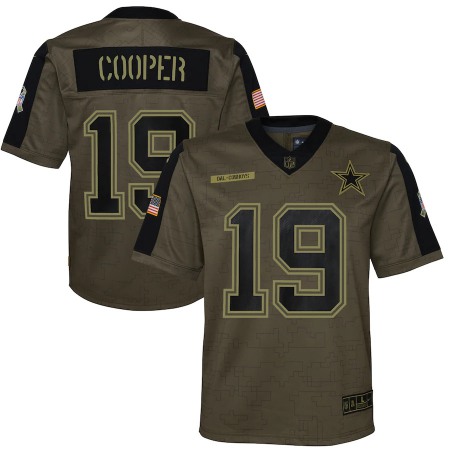 Dallas Cowboys #19 Amari Cooper Olive Nike Youth 2021 Salute To Service Game Jersey