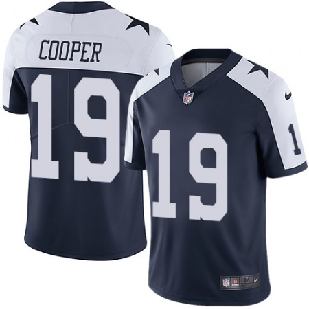 Nike Cowboys #19 Amari Cooper Navy Blue Thanksgiving Youth Stitched NFL Vapor Untouchable Limited Throwback Jersey
