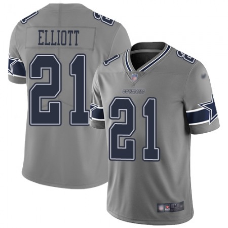 Nike Cowboys #21 Ezekiel Elliott Gray Youth Stitched NFL Limited Inverted Legend Jersey