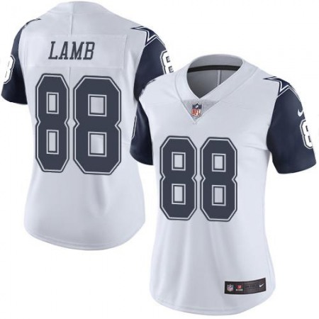Nike Cowboys #88 CeeDee Lamb White Women's Stitched NFL Limited Rush Jersey