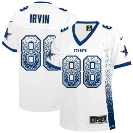 Nike Cowboys #88 Michael Irvin White Women's Stitched NFL Elite Drift Fashion Jersey