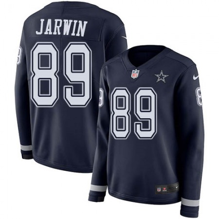 Nike Cowboys #89 Blake Jarwin Navy Blue Team Color Women's Stitched NFL Limited Therma Long Sleeve Jersey