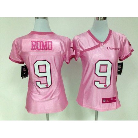 Nike Cowboys #9 Tony Romo New Pink Women's Be Luv'd Stitched NFL Elite Jersey