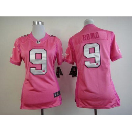 Nike Cowboys #9 Tony Romo Pink Women's Be Luv'd Stitched NFL New Elite Jersey