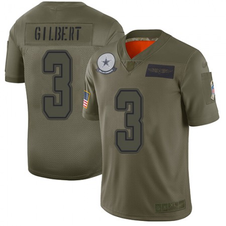Nike Cowboys #3 Garrett Gilbert Camo Youth Stitched NFL Limited 2019 Salute To Service Jersey