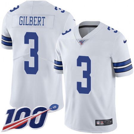 Nike Cowboys #3 Garrett Gilbert White Youth Stitched NFL 100th Season Vapor Untouchable Limited Jersey