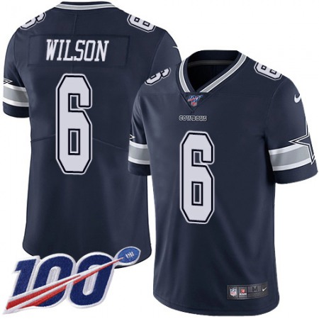 Nike Cowboys #6 Donovan Wilson Navy Blue Team Color Youth Stitched NFL 100th Season Vapor Untouchable Limited Jersey