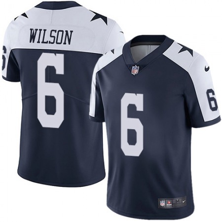 Nike Cowboys #6 Donovan Wilson Navy Blue Thanksgiving Youth Stitched NFL 100th Season Vapor Throwback Limited Jersey