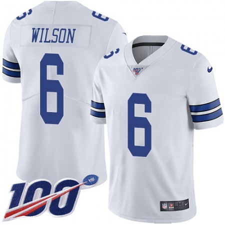 Nike Cowboys #6 Donovan Wilson White Youth Stitched NFL 100th Season Vapor Untouchable Limited Jersey