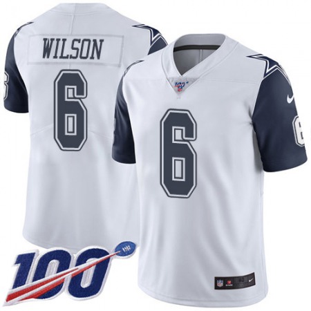 Nike Cowboys #6 Donovan Wilson White Youth Stitched NFL Limited Rush 100th Season Jersey