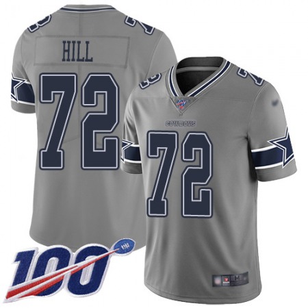 Nike Cowboys #72 Trysten Hill Gray Youth Stitched NFL Limited Inverted Legend 100th Season Jersey