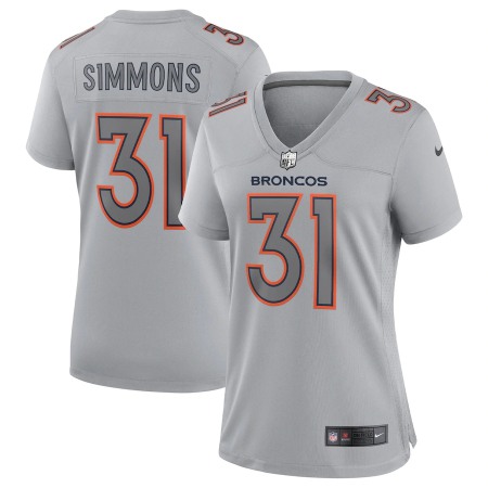 Denver Broncos #31 Justin Simmons Nike Women's Gray Atmosphere Fashion Game Jersey