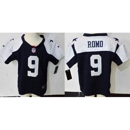 Toddler Nike Cowboys #9 Tony Romo Navy Blue Thanksgiving Stitched NFL Elite Jersey