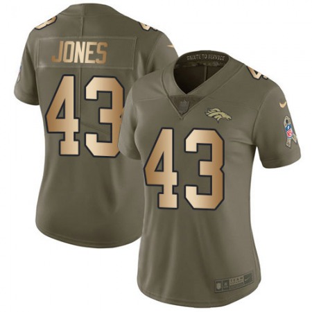 Nike Broncos #43 Joe Jones Olive/Gold Women's Stitched NFL Limited 2017 Salute To Service Jersey