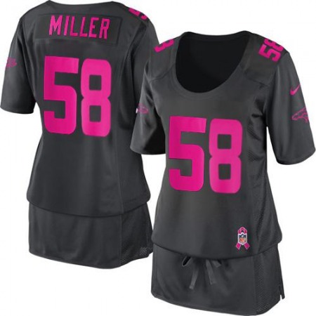 Nike Broncos #58 Von Miller Dark Grey Women's Breast Cancer Awareness Stitched NFL Elite Jersey