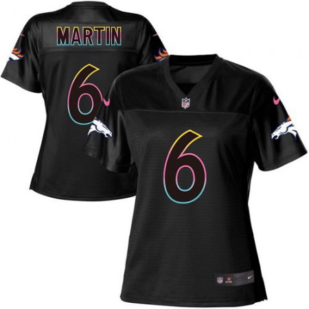 Nike Broncos #6 Sam Martin Black Women's NFL Fashion Game Jersey