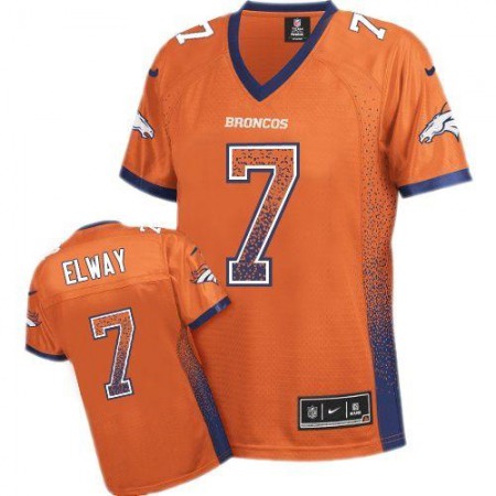 Nike Broncos #7 John Elway Orange Team Color Women's Stitched NFL Elite Drift Fashion Jersey