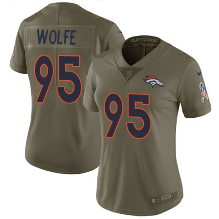 Nike Broncos #95 Derek Wolfe Olive Women's Stitched NFL Limited 2017 Salute to Service Jersey