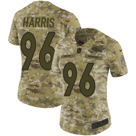Nike Broncos #96 Shelby Harris Camo Women's Stitched NFL Limited 2018 Salute To Service Jersey