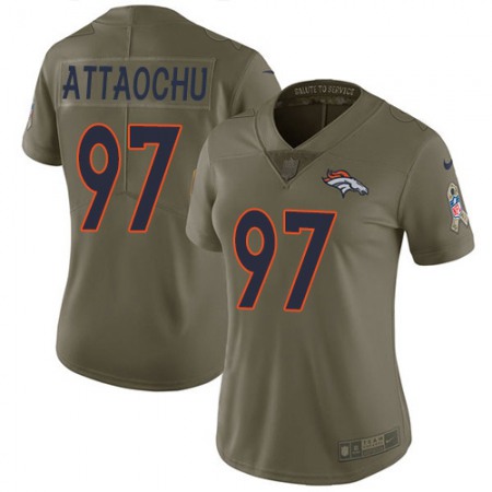 Nike Broncos #97 Jeremiah Attaochu Olive Women's Stitched NFL Limited 2017 Salute To Service Jersey