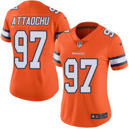 Nike Broncos #97 Jeremiah Attaochu Orange Women's Stitched NFL Limited Rush Jersey