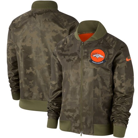 Women's Denver Broncos Nike Olive 2019 Salute to Service Full-Zip Bomber Jacket