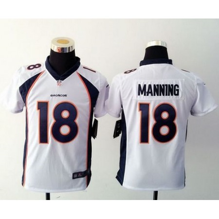 Nike Broncos #18 Peyton Manning White Youth Stitched NFL Elite Jersey
