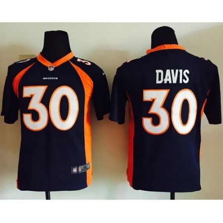 Nike Broncos #30 Terrell Davis Blue Alternate Youth Stitched NFL New Elite Jersey