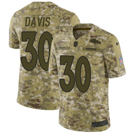 Nike Broncos #30 Terrell Davis Camo Youth Stitched NFL Limited 2018 Salute to Service Jersey